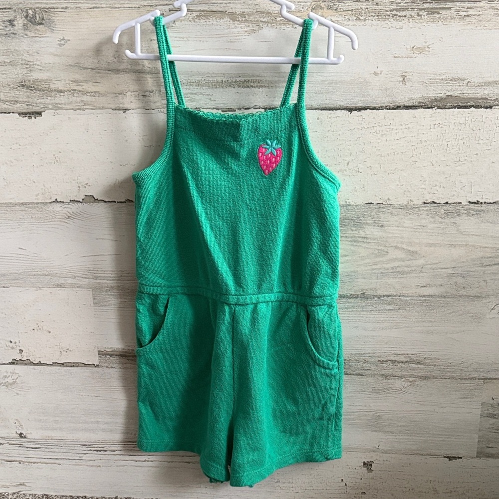 ❤️ PICK 4/$20 Green Kids Romper with Strawberry Patch